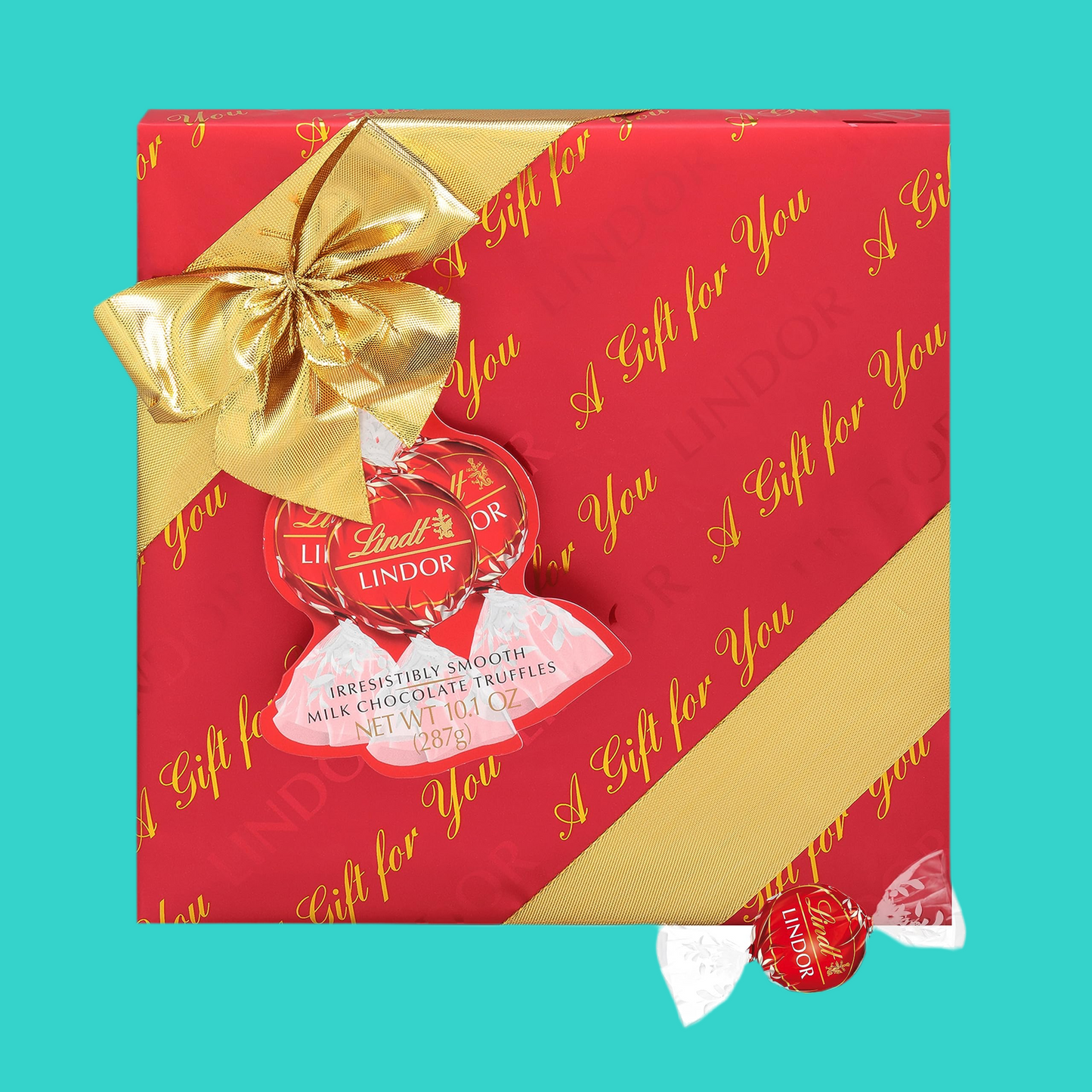 Lindt LINDOR Milk Chocolate Candy Truffles, Milk Chocolate with Smooth, Melting Truffle Center, 25.4 oz., 60 Count
