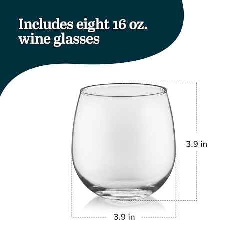 Libbey Vina Red Balloon Wine Glasses, 18.25 Oz Elegant Large Red Wine Glasses Set of 6, Long Stem Glass Wine Glasses for Weddings, Birthdays, and More