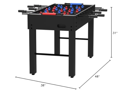 GoSports 48 Inch Game Room Size Foosball Table - Includes 4 Balls and 2 Cup Holders – Black, Oak, or White