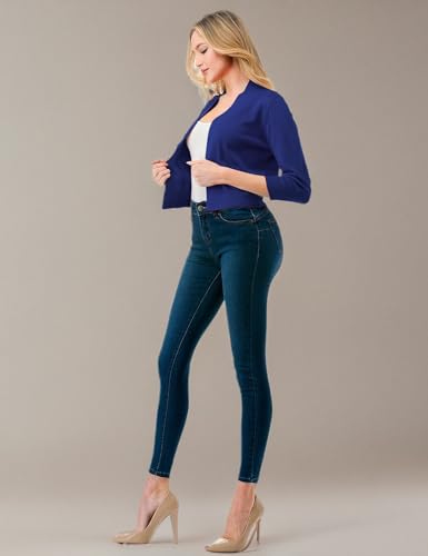 LALABEE Damen-Bolero, klassisch, 3/4-Ärmel, vorne offen, kurz, Cardigan, Shrugs für Kleider (S~XXL)