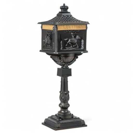 Giantex Cast Aluminum Mailbox with Post - Locking Residential Mailboxes for Outside with Keys, Baffle Door, Expansion Bolts, Address Panel, In-Ground Rust-Proof Large Security Postal Mailbox (Bronze)