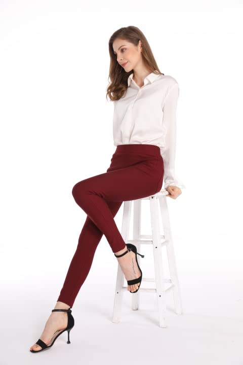 Pantalon habillé Ginasy pour femme, pantalon d'affaires décontracté, extensible, à enfiler, pour le travail, le bureau, leggings habillés, pantalon skinny avec poches