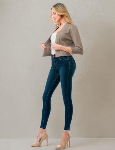 LALABEE Damen-Bolero, klassisch, 3/4-Ärmel, vorne offen, kurz, Cardigan, Shrugs für Kleider (S~XXL)