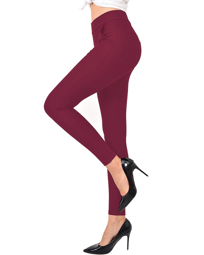 Pantalon habillé Ginasy pour femme, pantalon d'affaires décontracté, extensible, à enfiler, pour le travail, le bureau, leggings habillés, pantalon skinny avec poches