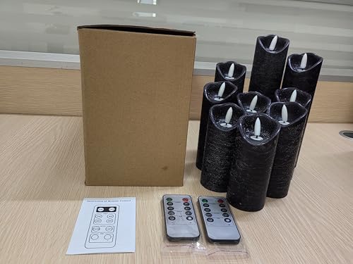 Lot de 12 bougies sans flamme Hausware à piles (D : 3 po x H : 4 po) Bougies piliers en cire véritable vacillantes Bougies LED sans flamme avec télécommande et minuterie (couleur ivoire)