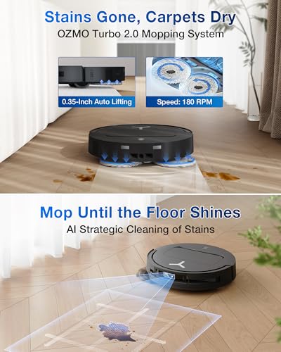 ECOVACS DEEBOT T50 MAX PRO Omni Robot Vacuum and Mop, 18,500Pa Suction, 18mm Auto-Lift, ZeroTangle &TruEdge 2.0, AIVI 3.0 Obstacle Avoidance, Auto Hot Water Mop Wash/Dry/Refill, Self-Emptying