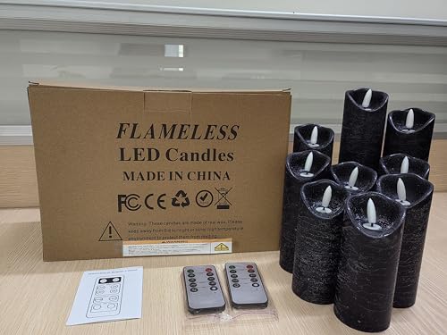 Lot de 12 bougies sans flamme Hausware à piles (D : 3 po x H : 4 po) Bougies piliers en cire véritable vacillantes Bougies LED sans flamme avec télécommande et minuterie (couleur ivoire)