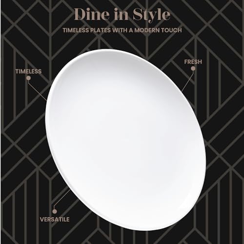 Vikko Ceramic Dinner Plates – Stackable White Plates