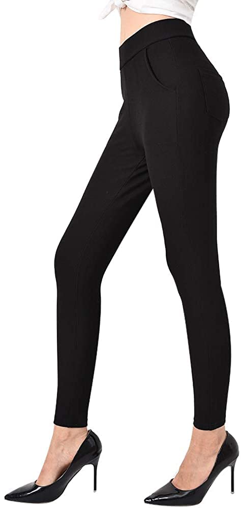 Pantalon habillé Ginasy pour femme, pantalon d'affaires décontracté, extensible, à enfiler, pour le travail, le bureau, leggings habillés, pantalon skinny avec poches