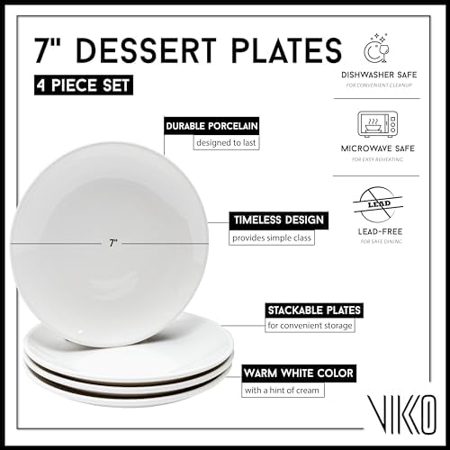 Vikko Ceramic Dinner Plates – Stackable White Plates