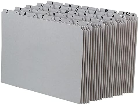 Pendaflex AZ Top Tab, recycelte graue Pressspanplatte, 1/5-Tab-Ordnerführungen, Letter, 25/Set (PN925)