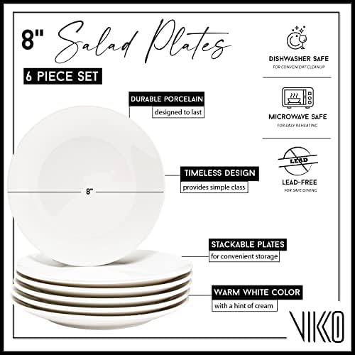 Vikko Ceramic Dinner Plates – Stackable White Plates