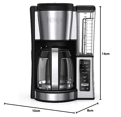 Cafetière programmable Ninja 12 tasses, 2 styles d'infusion, plaque chauffante réglable, réservoir d'eau de 60 oz, infusion différée - Noir/acier inoxydable
