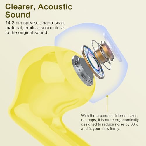 Wireless Earbuds Bluetooth 5.4 Headphones Bass Stereo Ear Buds with Noise Cancelling Mic LED Display in Ear Earphones IP7 Waterproof 36H Playtime for Laptop Pad Phones Sports Workout White