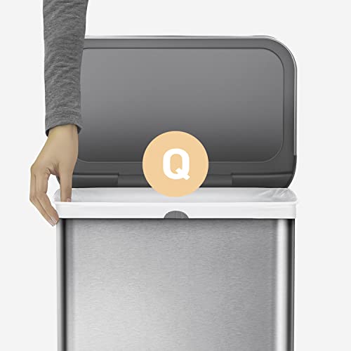 simplehuman Code H 60 Count, Genuine Custom Fit Liners, Drawstring Trash Bags in Dispenser Packs, 30-35 Liter / 8-9.2 Gallon, White