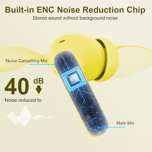 Wireless Earbuds Bluetooth 5.4 Headphones Bass Stereo Ear Buds with Noise Cancelling Mic LED Display in Ear Earphones IP7 Waterproof 36H Playtime for Laptop Pad Phones Sports Workout White