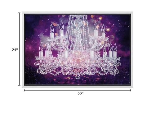 wall26 Framed Canvas Print Wall Art Purple, Gold and Teal Marble Landscape Abstract Shapes Illustrations Modern Chic Colorful Multicolor Ultra for Living Room, Bedroom, Office - 24x36 Natural