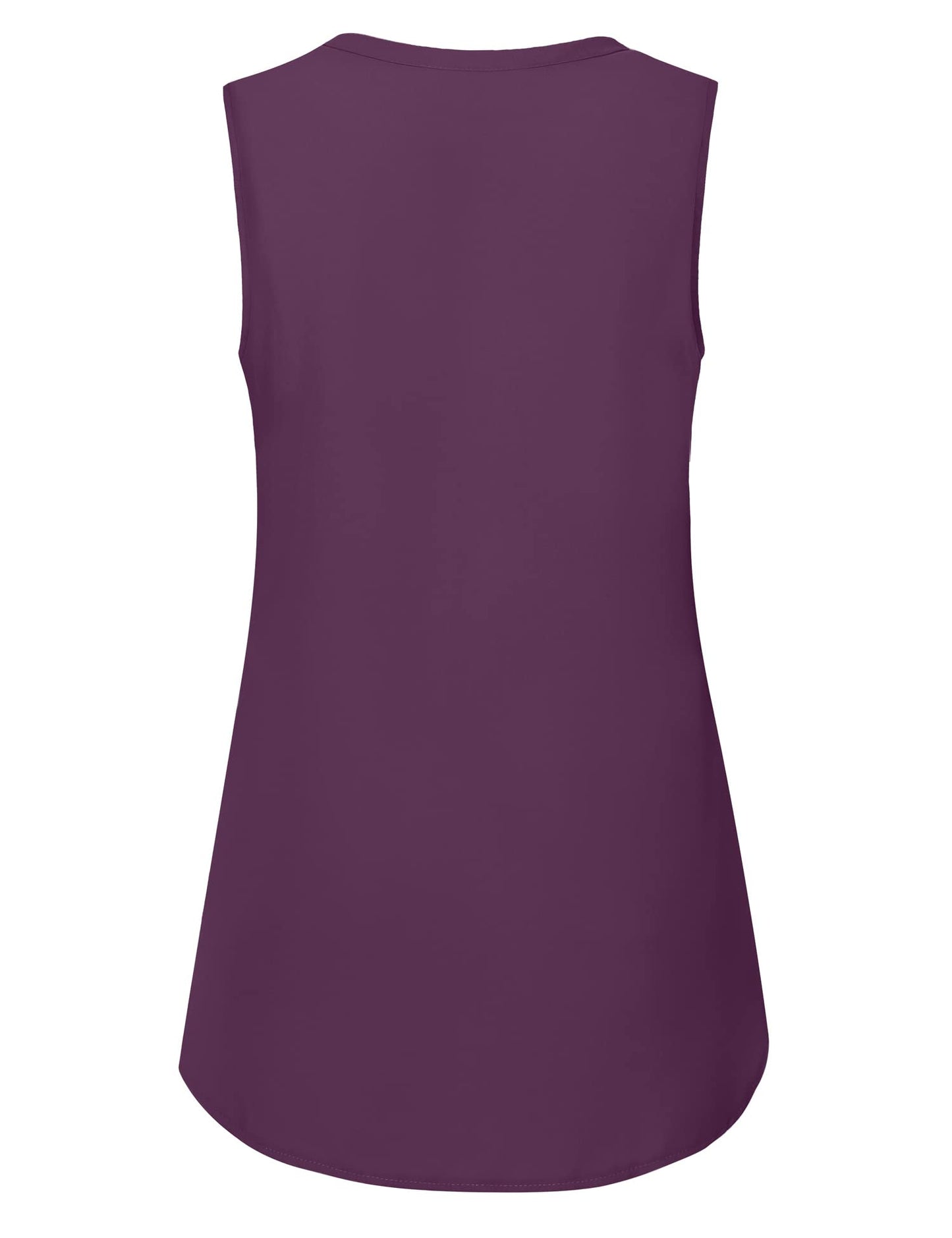 Timeson Women's Chiffon V Neck Sleeveless Blouse Tops Office Work Shirts
