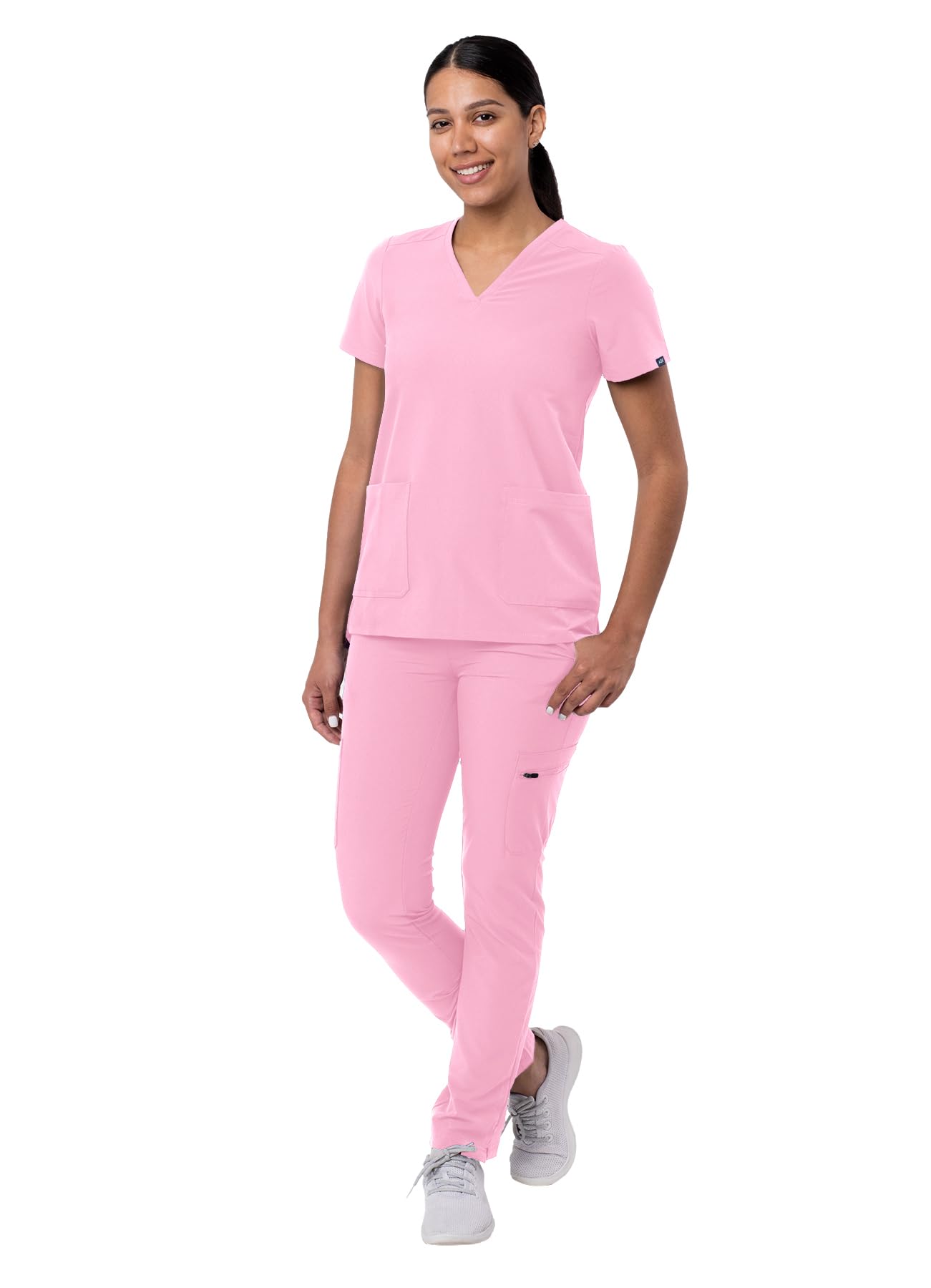 Ensemble de gommage Adar Addition Go-Basic pour femme - Haut de gommage slim à col en V et pantalon de gommage cargo skinny