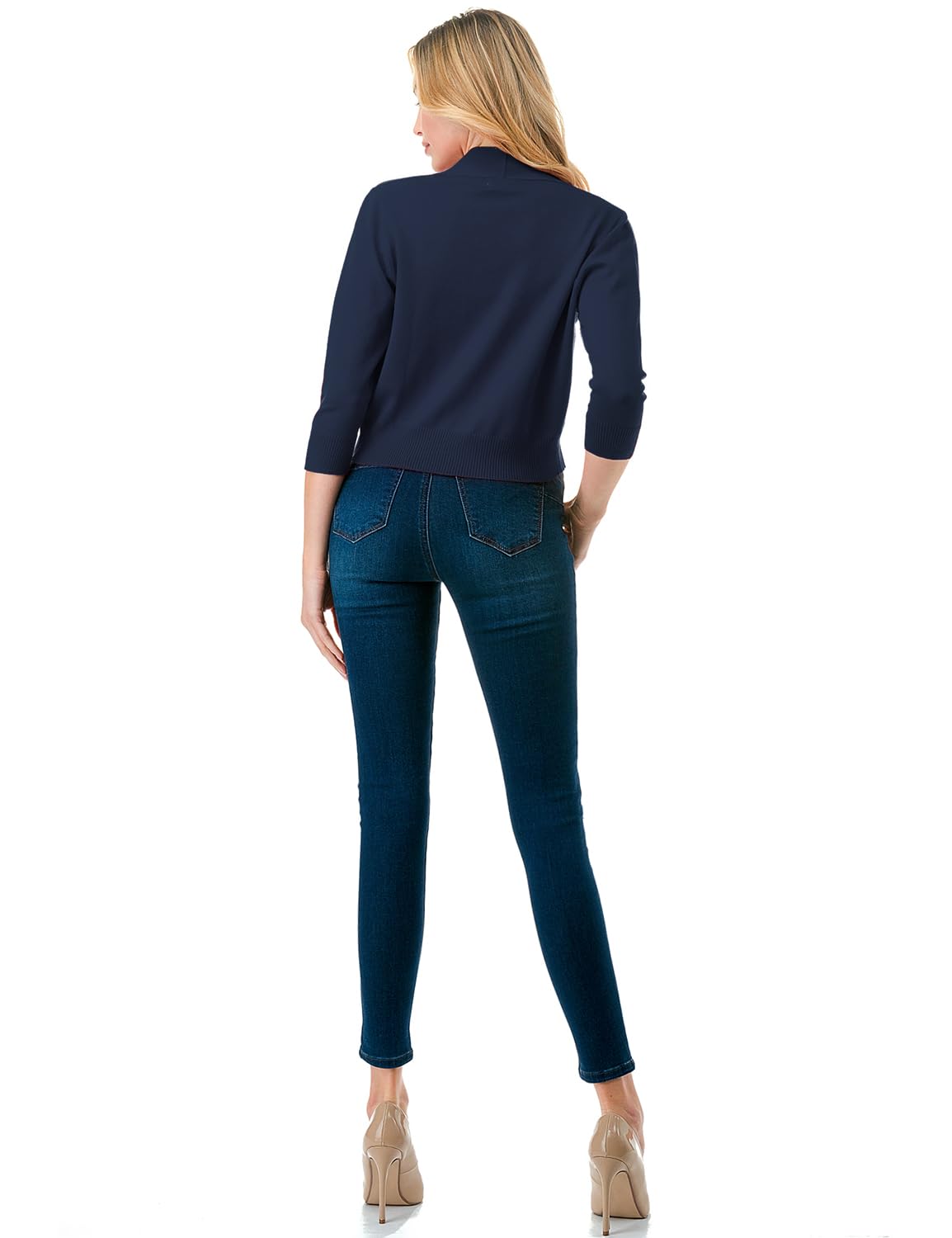 LALABEE Damen-Bolero, klassisch, 3/4-Ärmel, vorne offen, kurz, Cardigan, Shrugs für Kleider (S~XXL)