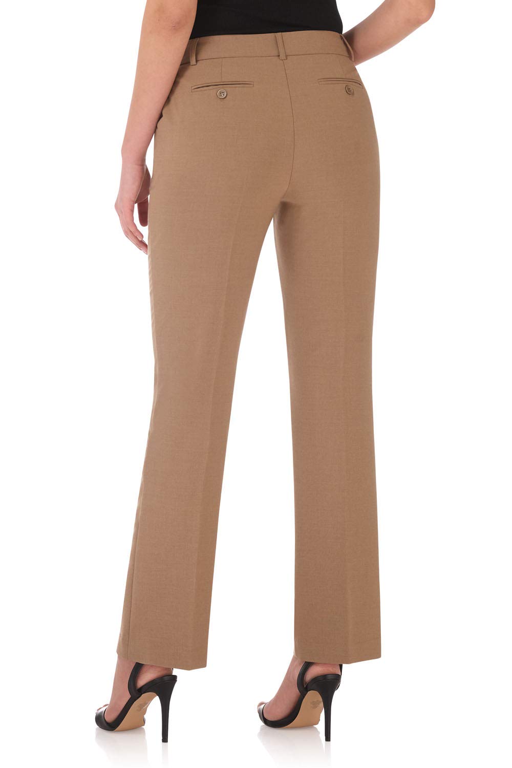 Rekucci Smart Stretch-Hose für Damen vom Schreibtisch bis zum Abendessen mit geradem Bein und Reißverschluss