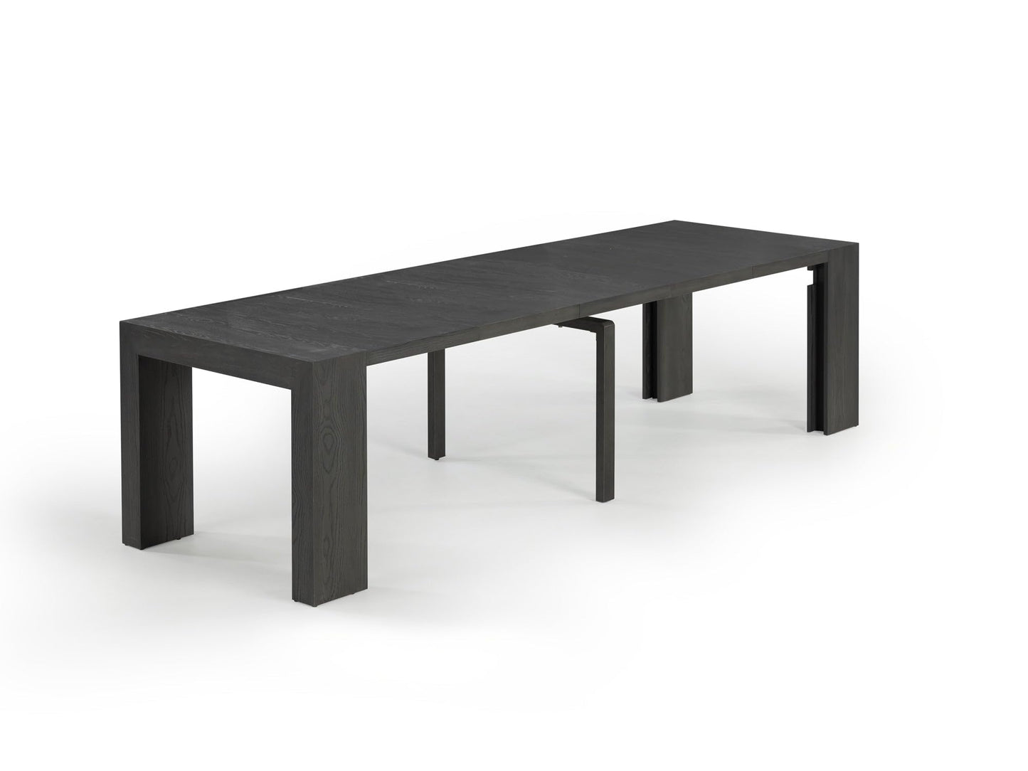 Transformer Table Esstisch-Set für 4 bis 12, ausziehbarer Esstisch aus Holz mit ausziehbarer Bank, Möbel für kleine Räume, Küchentisch-Set (Dunkelgrau, Tisch + Bank)