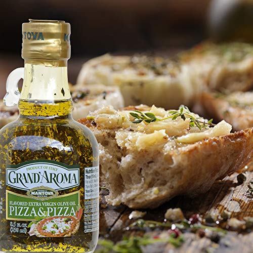 Mantova Grand’Aroma Flavored Extra Virgin Olive Oils, Variety Gift Set, made in Italy, cold-pressed, 100% natural, heart-healthy, for grilling, barbequing, smoking, and cooking, 8.5 oz