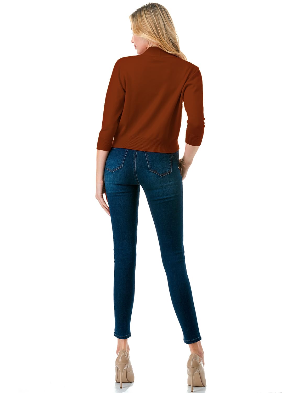 LALABEE Damen-Bolero, klassisch, 3/4-Ärmel, vorne offen, kurz, Cardigan, Shrugs für Kleider (S~XXL)