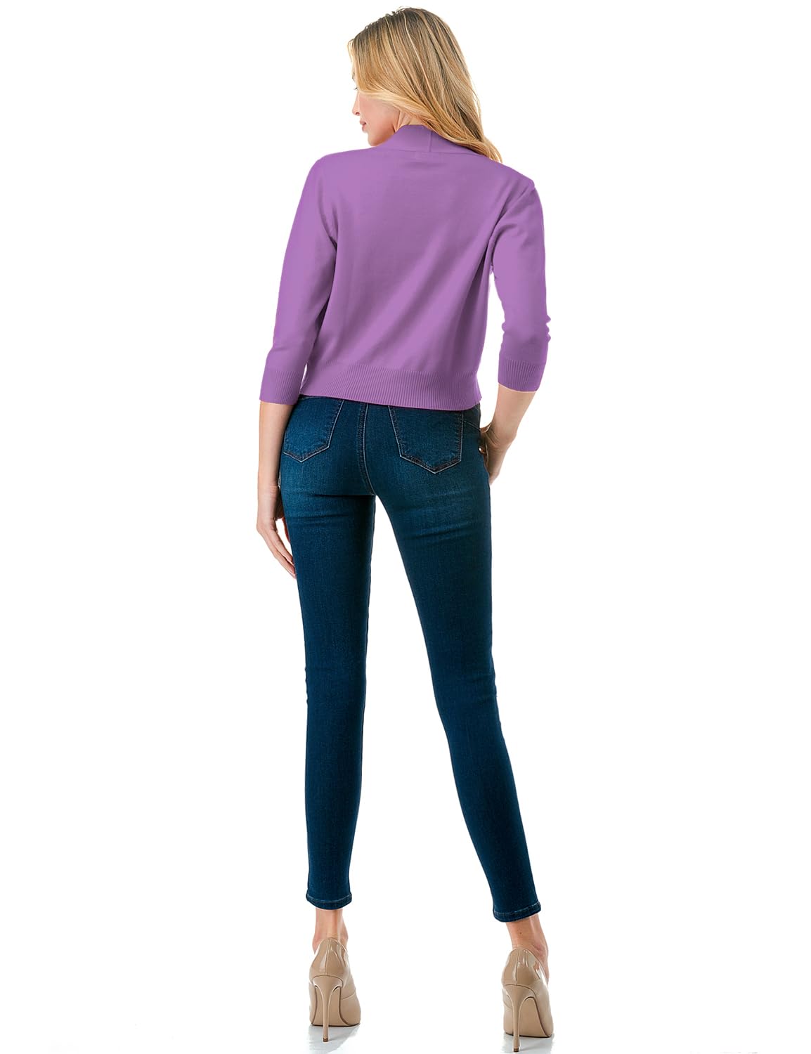 LALABEE Damen-Bolero, klassisch, 3/4-Ärmel, vorne offen, kurz, Cardigan, Shrugs für Kleider (S~XXL)