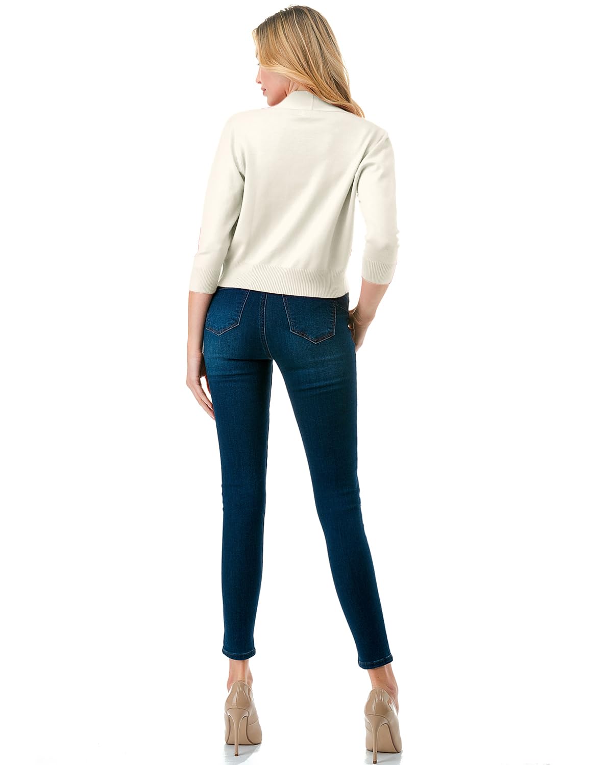 LALABEE Damen-Bolero, klassisch, 3/4-Ärmel, vorne offen, kurz, Cardigan, Shrugs für Kleider (S~XXL)