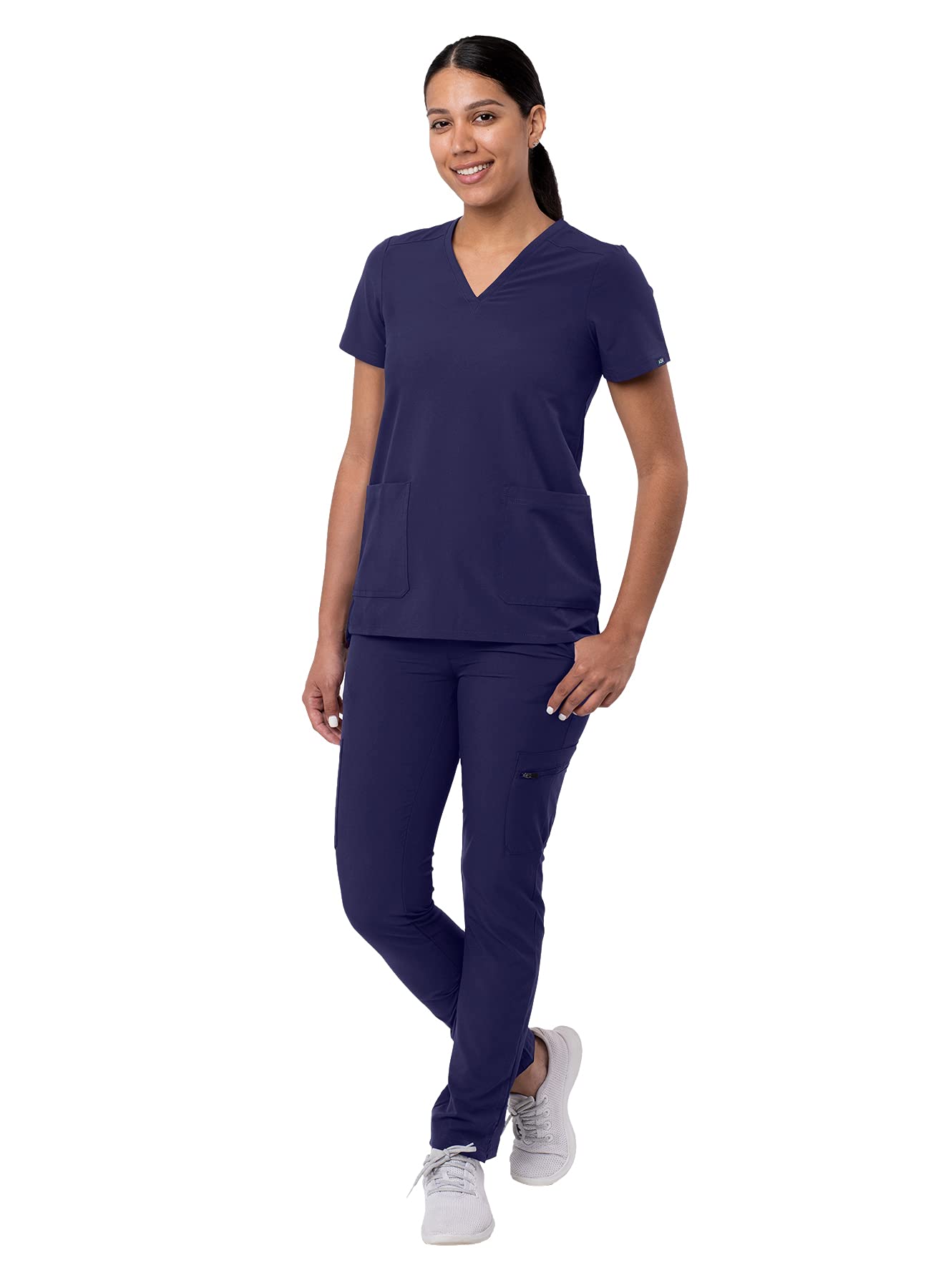 Ensemble de gommage Adar Addition Go-Basic pour femme - Haut de gommage slim à col en V et pantalon de gommage cargo skinny