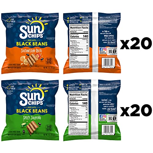 SunChips Multigrain Snacks, Variety Pack, 1 Ounce (Pack of 40)