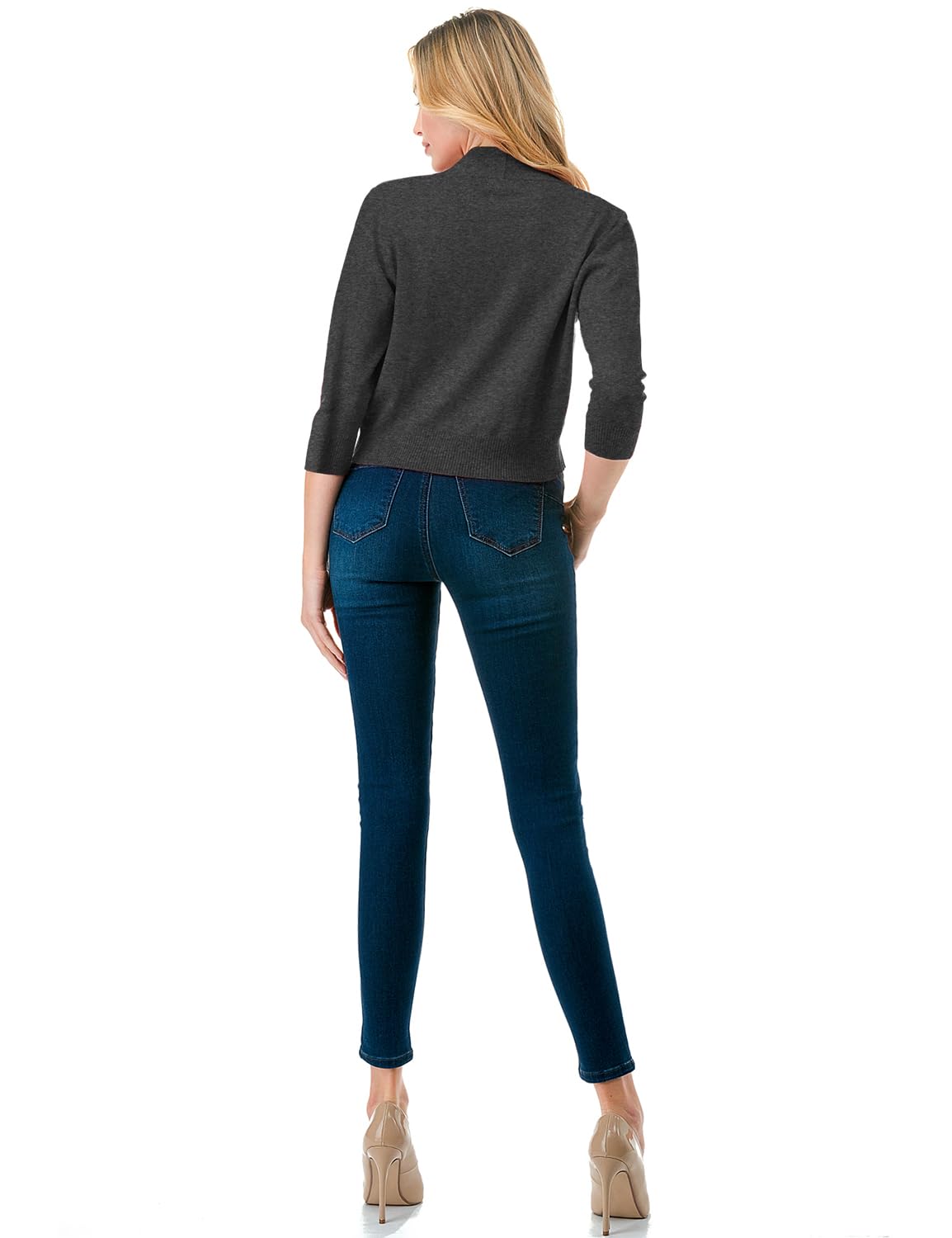 LALABEE Damen-Bolero, klassisch, 3/4-Ärmel, vorne offen, kurz, Cardigan, Shrugs für Kleider (S~XXL)