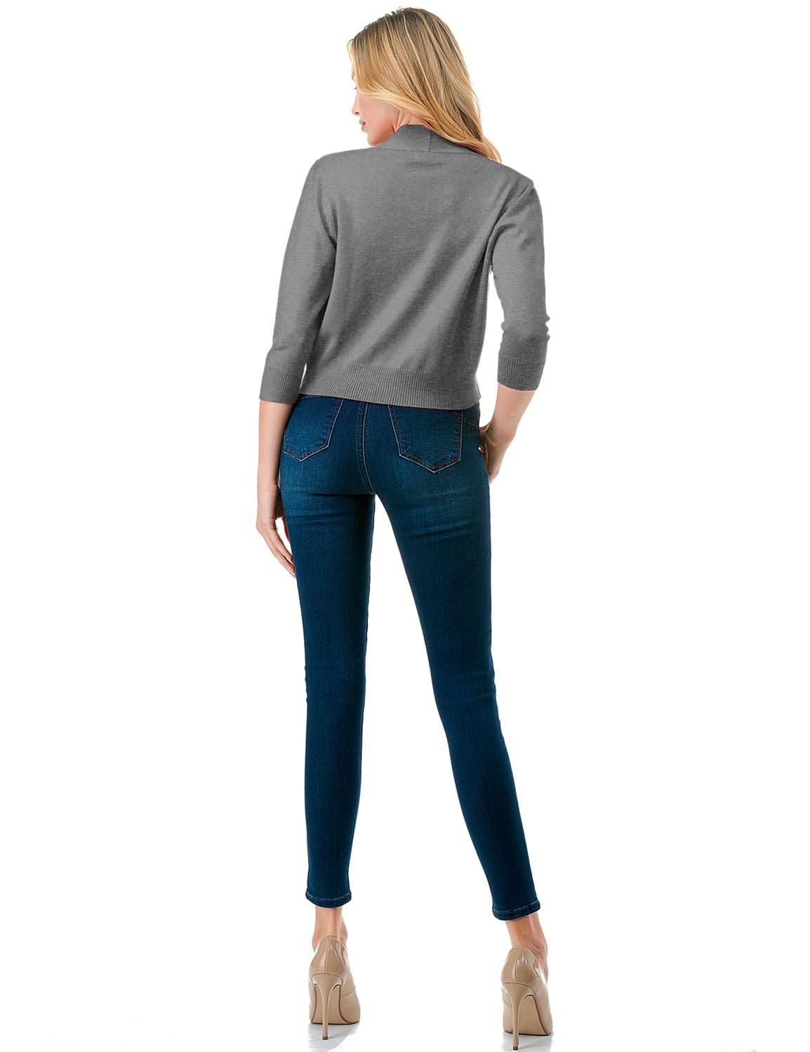 LALABEE Damen-Bolero, klassisch, 3/4-Ärmel, vorne offen, kurz, Cardigan, Shrugs für Kleider (S~XXL)