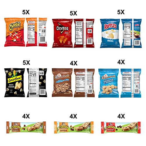 Frito Lay Ultimate Classic Snacks Package, Variety Assortment of Chips, Cookies, Crackers, & Nuts, (Pack of 40) (Packaging May Vary)