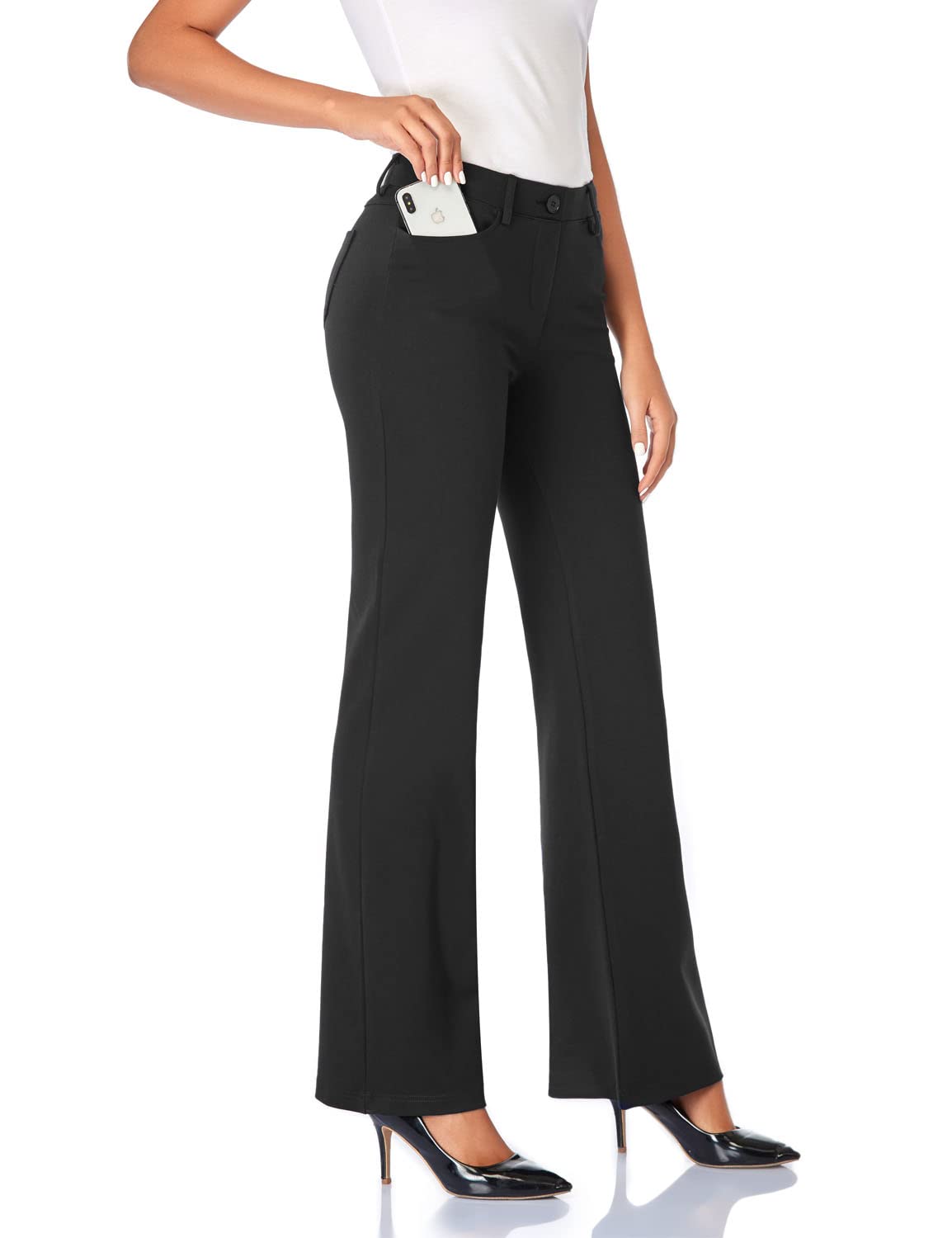 Pantalon extensible pour femme Tapata 28''/30''/32''/34'' avec poches, taille haute, petite, taille standard pour le travail au bureau