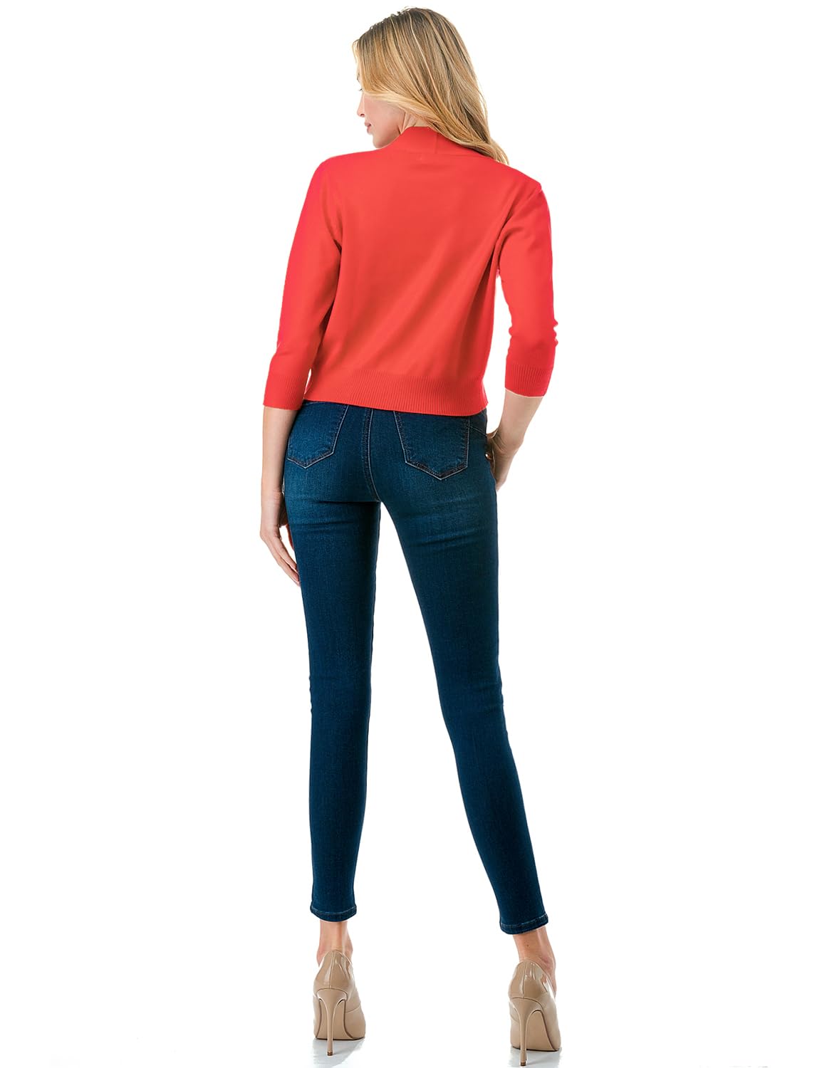 LALABEE Damen-Bolero, klassisch, 3/4-Ärmel, vorne offen, kurz, Cardigan, Shrugs für Kleider (S~XXL)