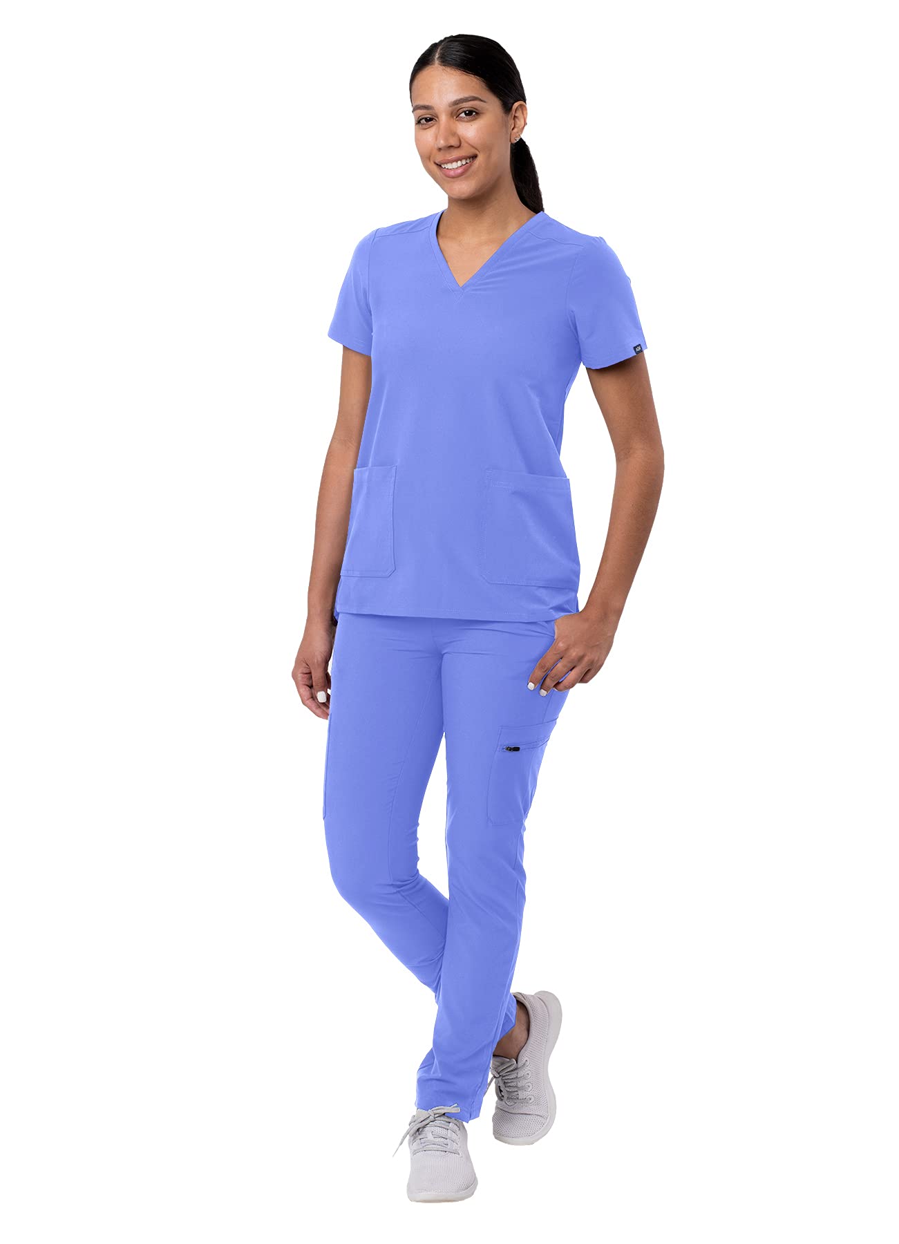 Ensemble de gommage Adar Addition Go-Basic pour femme - Haut de gommage slim à col en V et pantalon de gommage cargo skinny