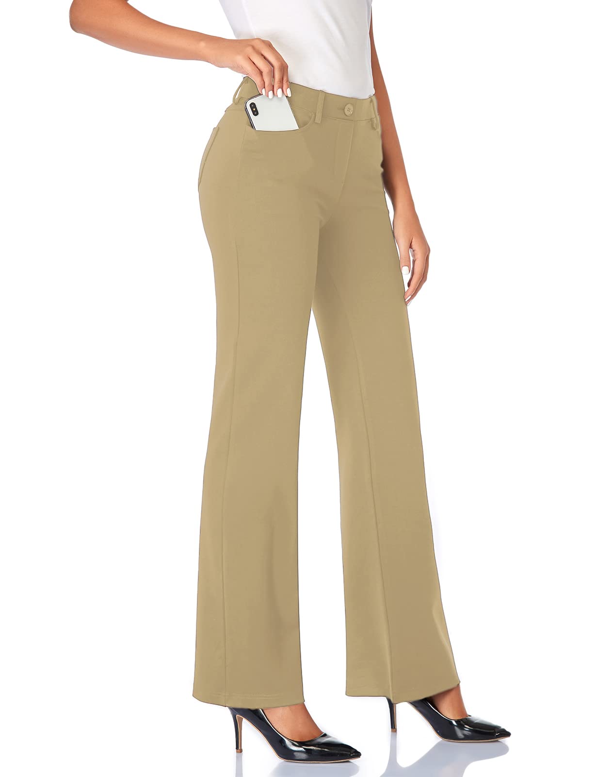 Pantalon extensible pour femme Tapata 28''/30''/32''/34'' avec poches, taille haute, petite, taille standard pour le travail au bureau