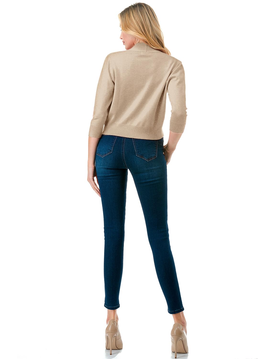 LALABEE Damen-Bolero, klassisch, 3/4-Ärmel, vorne offen, kurz, Cardigan, Shrugs für Kleider (S~XXL)