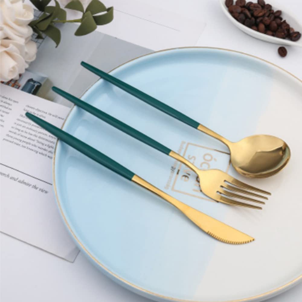 Portable Travel Utensils Set, 18/8 Stainless Steel 3 PCS Cutlery Set Including Knife Fork and Spoon, Reusable Travel Silverware Set with Case for Lunch Box Camping School Office