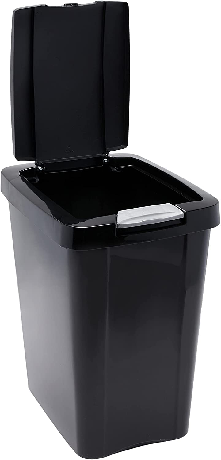 Sterilite 10439004 TouchTop-Abfallkorb aus schwarzem Kunststoff, 7,5 Gallonen