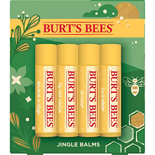 Lip Balm - Beeswax, Strawberry, Coconut and Pear, and Vanilla Bean, With Responsibly Sourced Beeswax, Tint-Free, Natural Origin Lip Treatment, 4 Tubes, 0.15 oz.