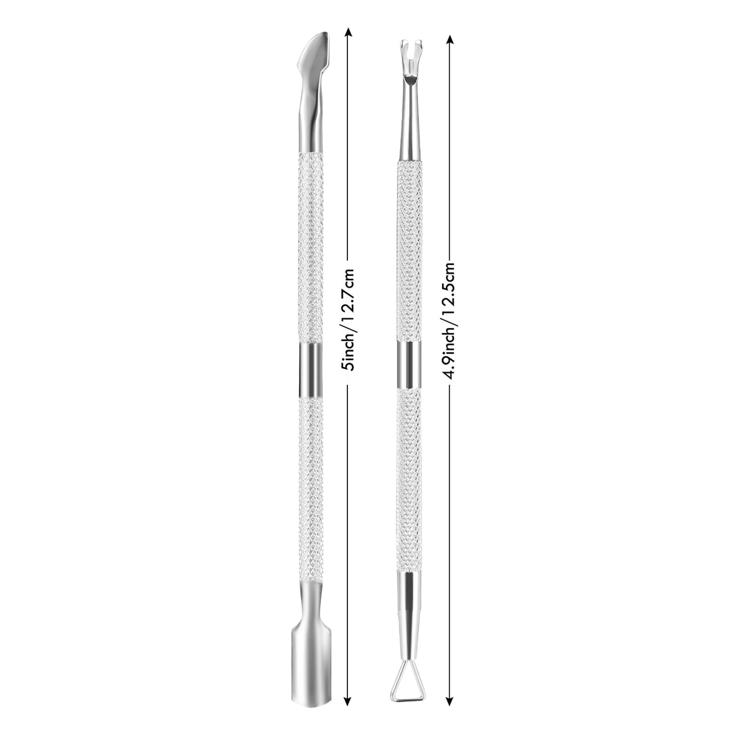 3-Piece Rainbow Cuticle Care Kit – Precision Trimmer, Dual-Head Pusher & Scraper | Surgical-Grade Stainless Steel