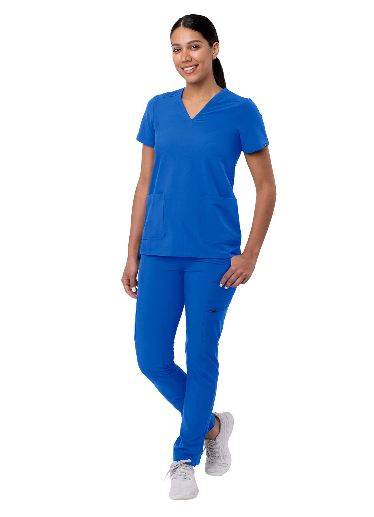 Ensemble de gommage Adar Addition Go-Basic pour femme - Haut de gommage slim à col en V et pantalon de gommage cargo skinny
