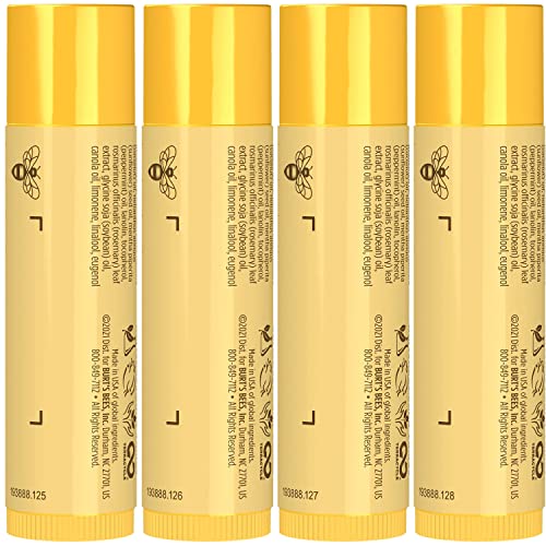 Lip Balm - Beeswax, Strawberry, Coconut and Pear, and Vanilla Bean, With Responsibly Sourced Beeswax, Tint-Free, Natural Origin Lip Treatment, 4 Tubes, 0.15 oz.