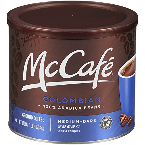 McCafe Colombian, Medium-Dark Roast Ground Coffee, 24 oz Canister