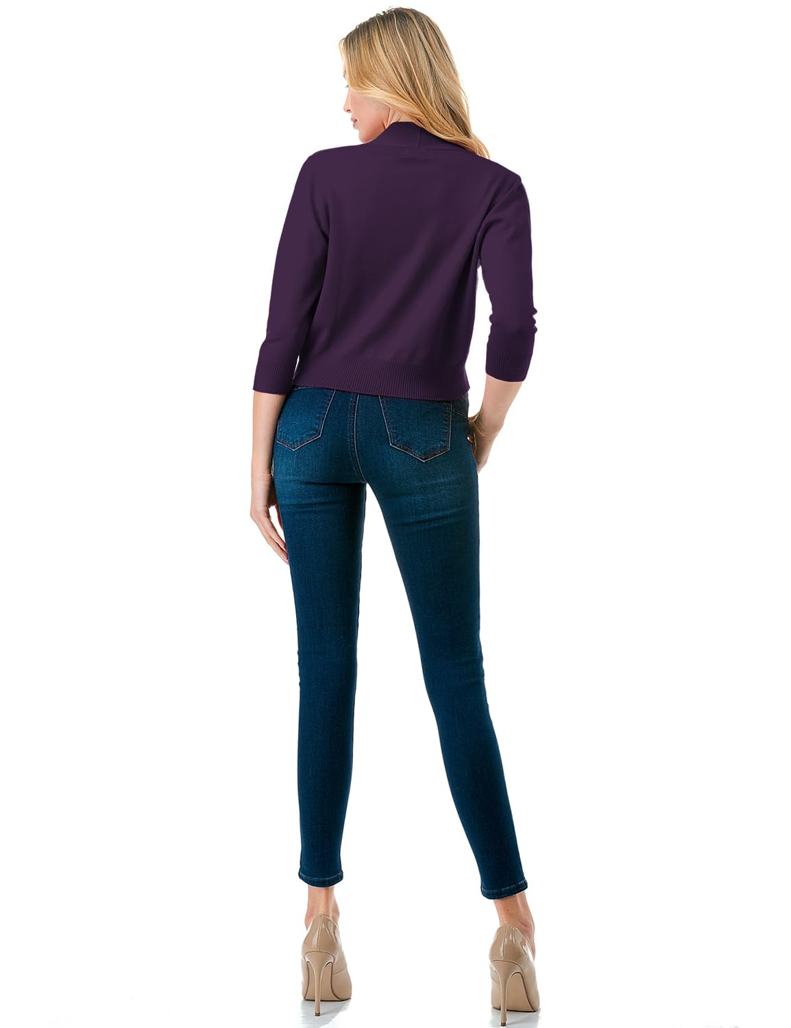 LALABEE Damen-Bolero, klassisch, 3/4-Ärmel, vorne offen, kurz, Cardigan, Shrugs für Kleider (S~XXL)