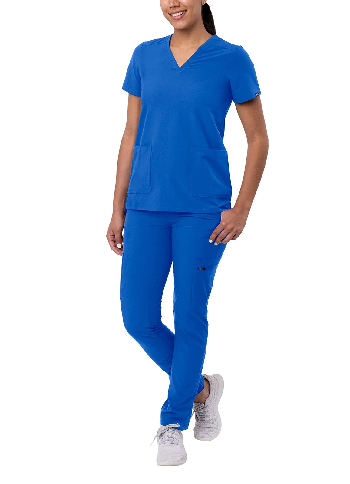 Ensemble de gommage Adar Addition Go-Basic pour femme - Haut de gommage slim à col en V et pantalon de gommage cargo skinny