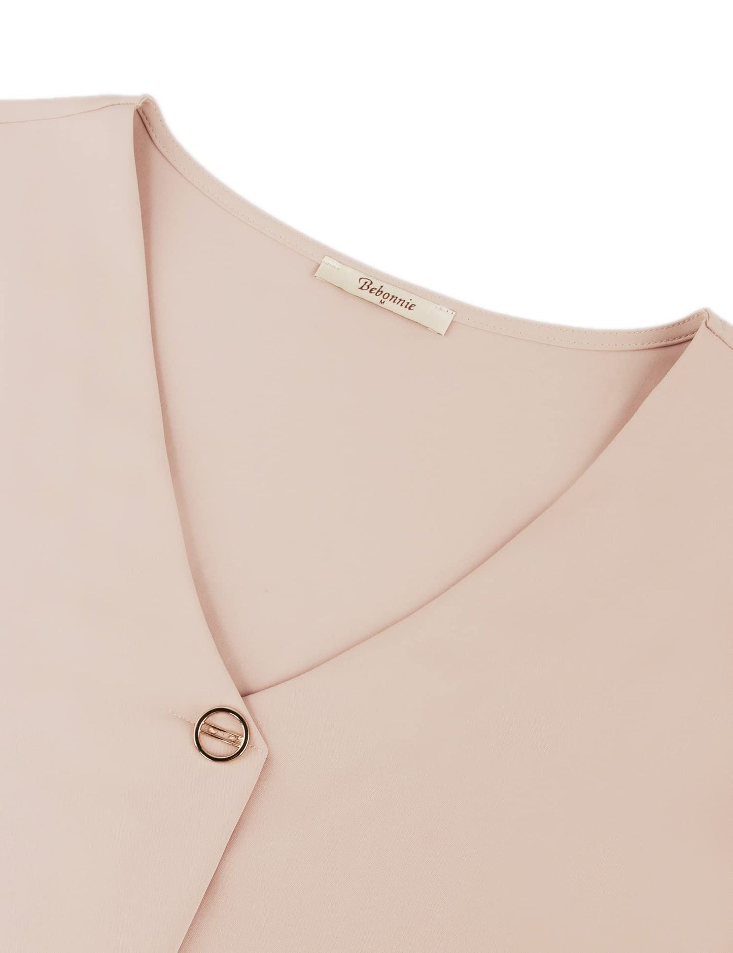 Bebonnie Damen Chiffonbluse mit Laternenmuster, 3/4-Ärmel, lässig, locker, V-Ausschnitt